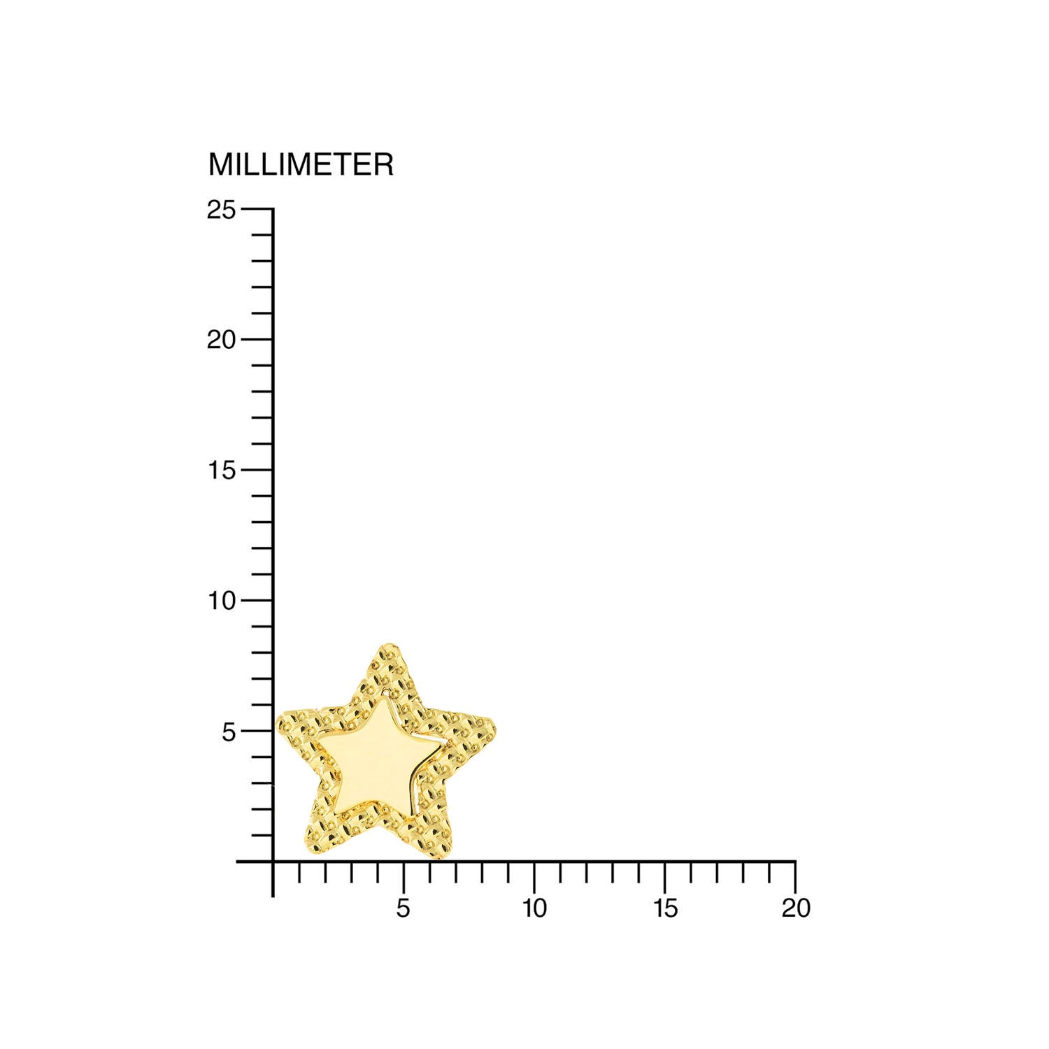 Pendientes Oro Niña Estrella con texturas (9kts)