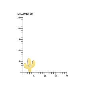 Pendientes oro niña cactus con circonita (9Kts)