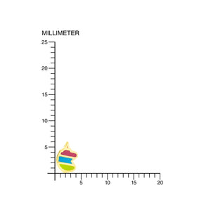 Pendientes Oro Niña Unicornio Esmalte franjas (9kts)