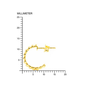 Pendientes Oro Aro galloneado bolas (9kts)