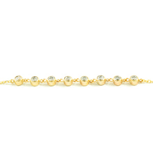 Pulsera Oro Amarillo chatón 3 mm circonitas (9kts)