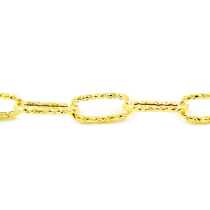 Pulsera Mujer oro eslabones ovales texturados