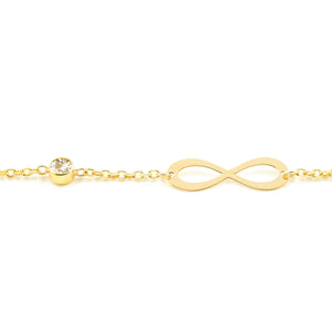 Pulsera Oro Amarillo infinitos y circonita 4 mm (9kts)