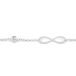 Pulsera Oro blanco infinitos y circonitas 4 mm (9kts)