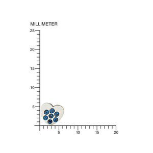 Pendientes oro blanco niña Corazon multipiedra en color zafiro (9kts)