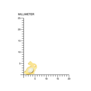 Pendientes niña oro amarillo conejo con fondo nacar (9Kts)