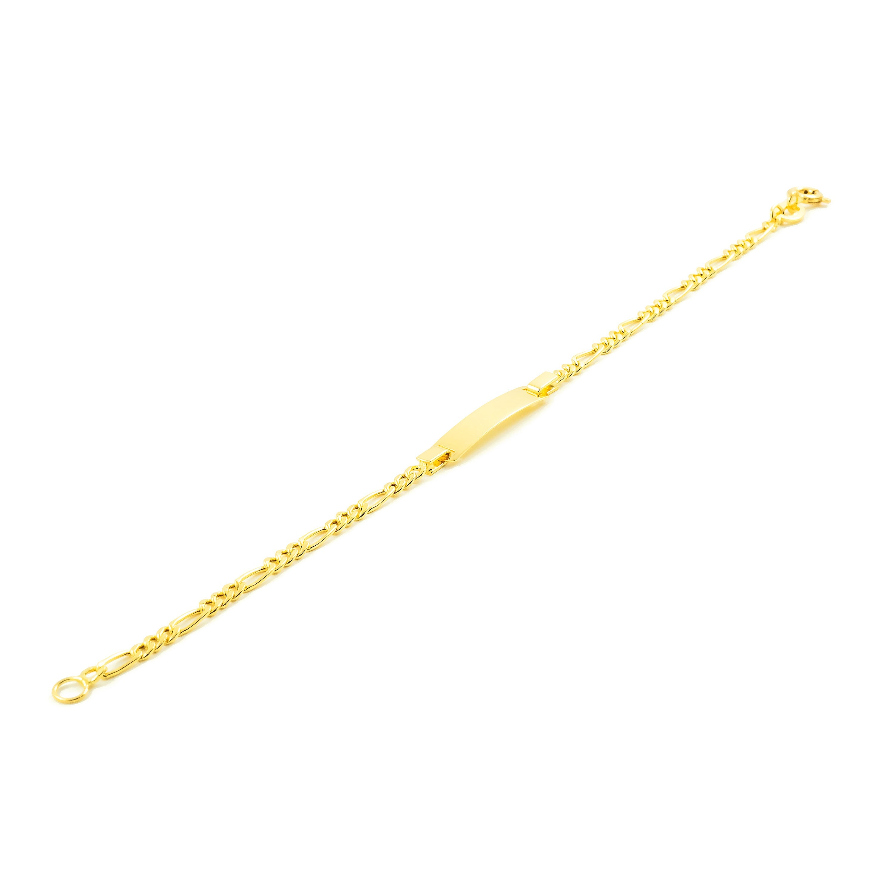 Pulsera Oro Barbada Eslabón hueco 3x1