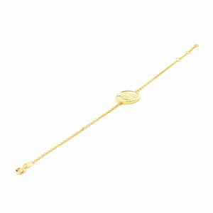 Pulsera oro angelito con nacar (9Kts)