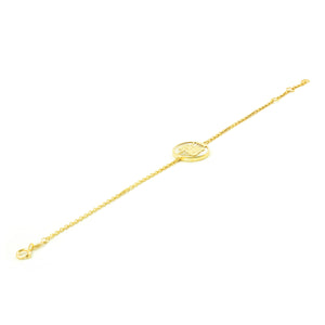 Pulsera oro angelito con nacar (9Kts)