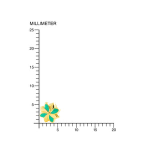 Pendientes oro amarillo niña Flor Esmaltada Verde (9kt)    