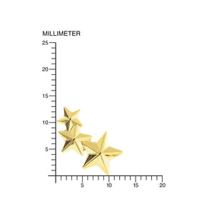 Pendientes oro amarillo trepador estrellas con facetas (9 Kts)