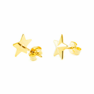 Pendientes oro amarillo Niña Estrella facetada en brillo