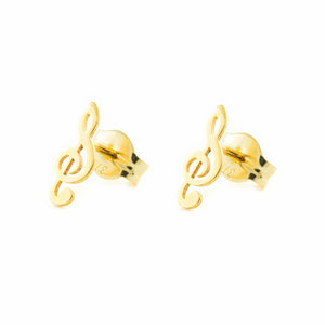 Pendientes Niña Oro Amarillo nota musical