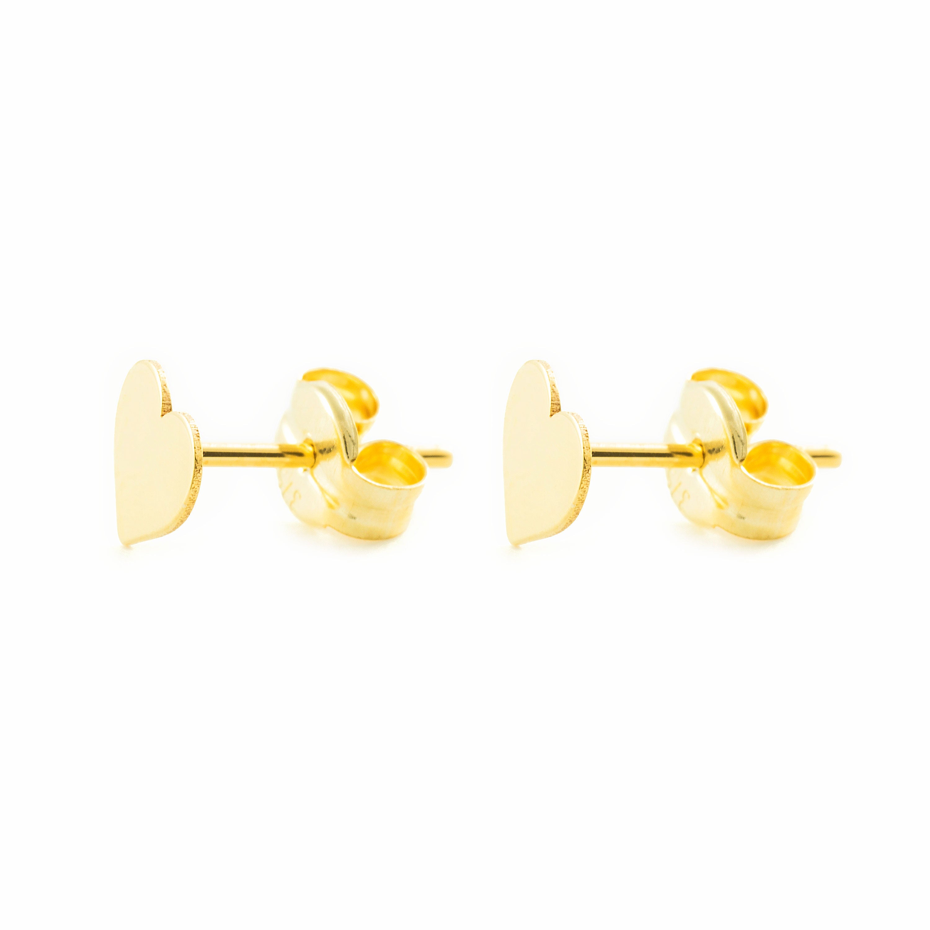 Pendientes niña Oro Amarillo Corazon liso (9kts)