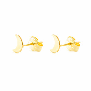 Pendientes Oro niña media luna lisa