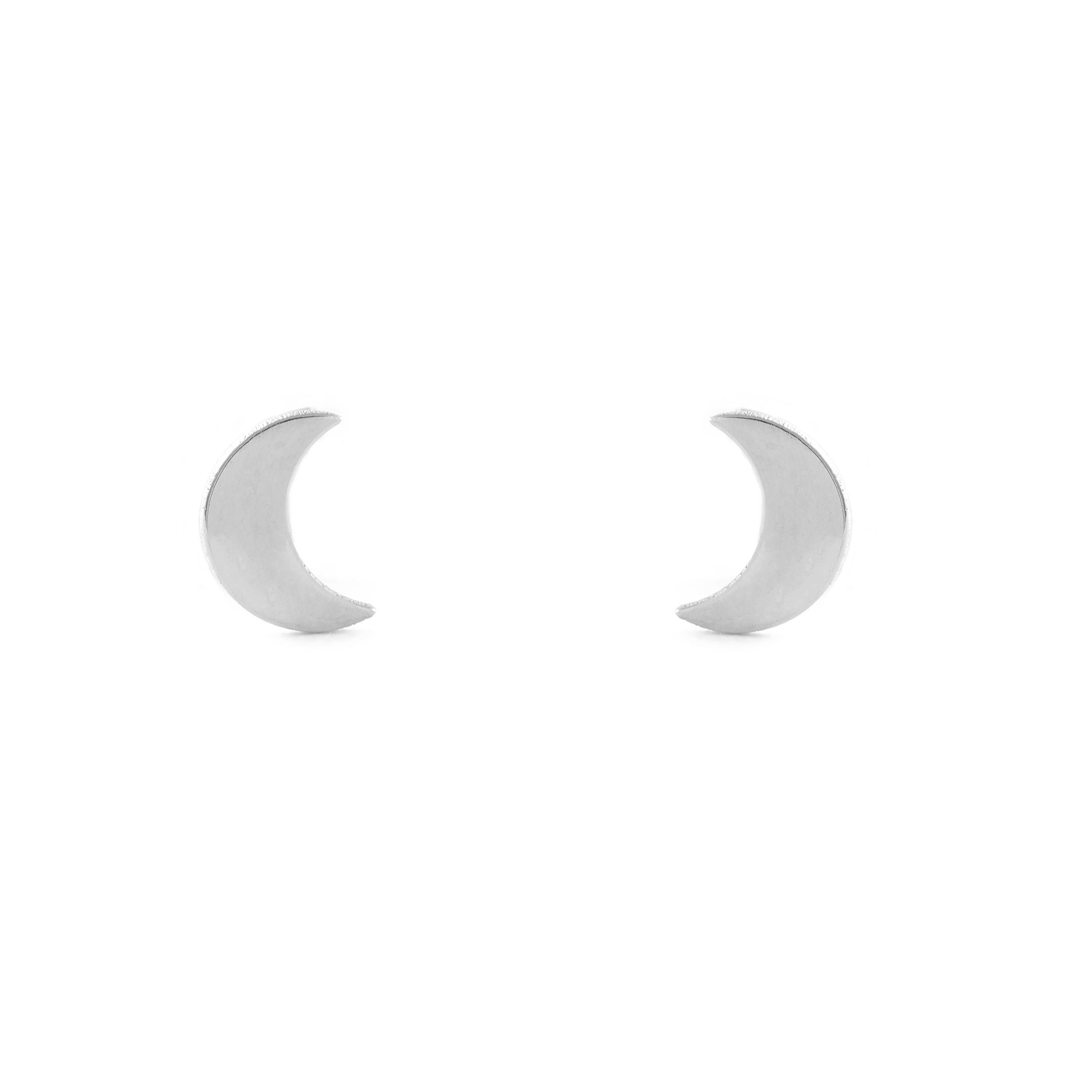 Shiny Moon Sterling Silver Earrings