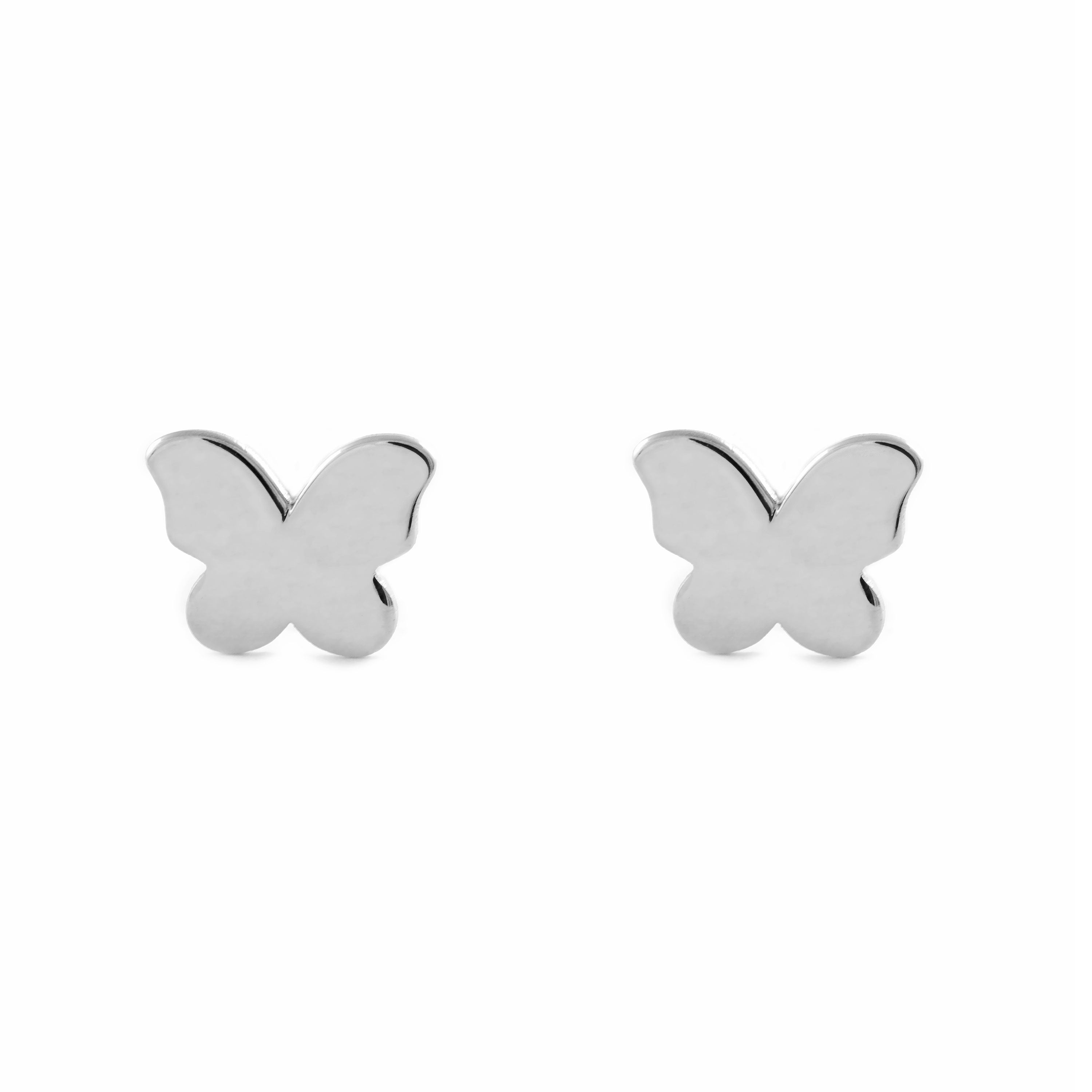 Shiny Butterfly Sterling Silver Earrings