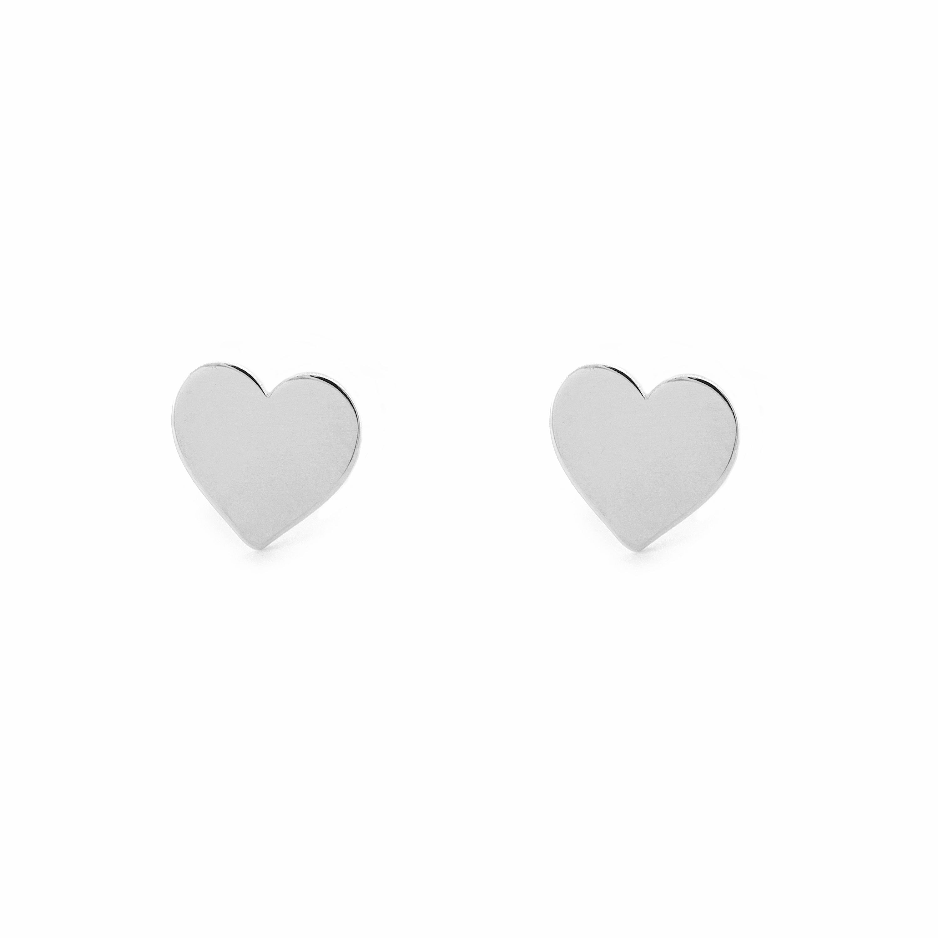 Shiny Heart Sterling Silver Earrings