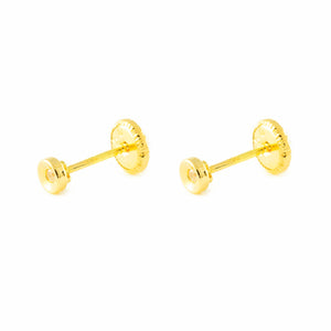 Pendientes oro amarillo Bebe redondo con circonita 1.5 mm