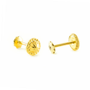 Pendientes Bebe Oro Amarillo Flor Circonita (9kts)