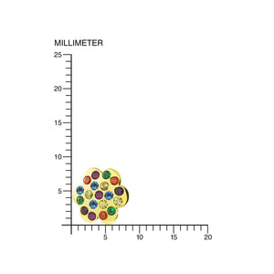 Pendientes Niña Oro flor con circonitas multicolor (9kts)