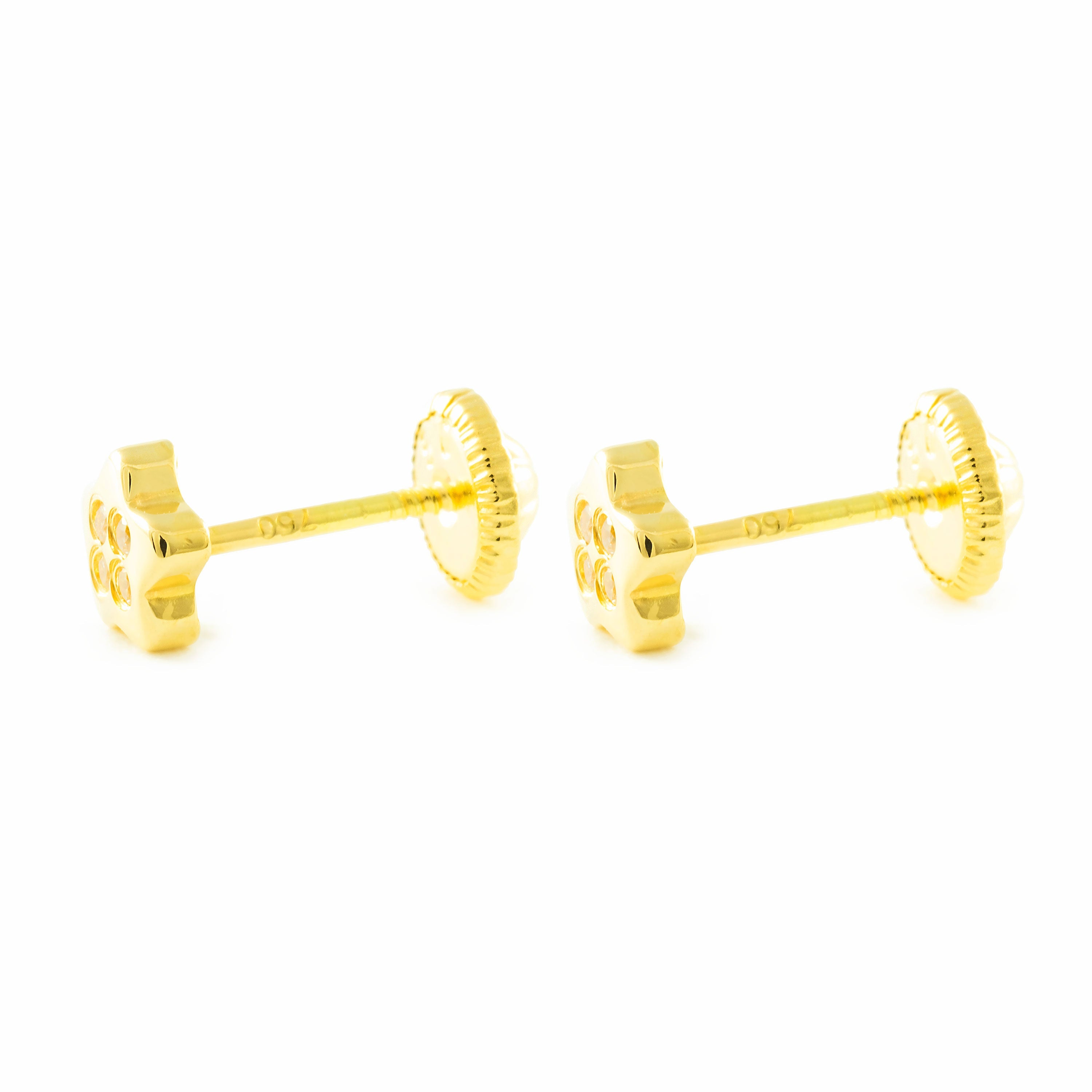 Pendientes Bebe Oro amarillo Estrella con circonitas