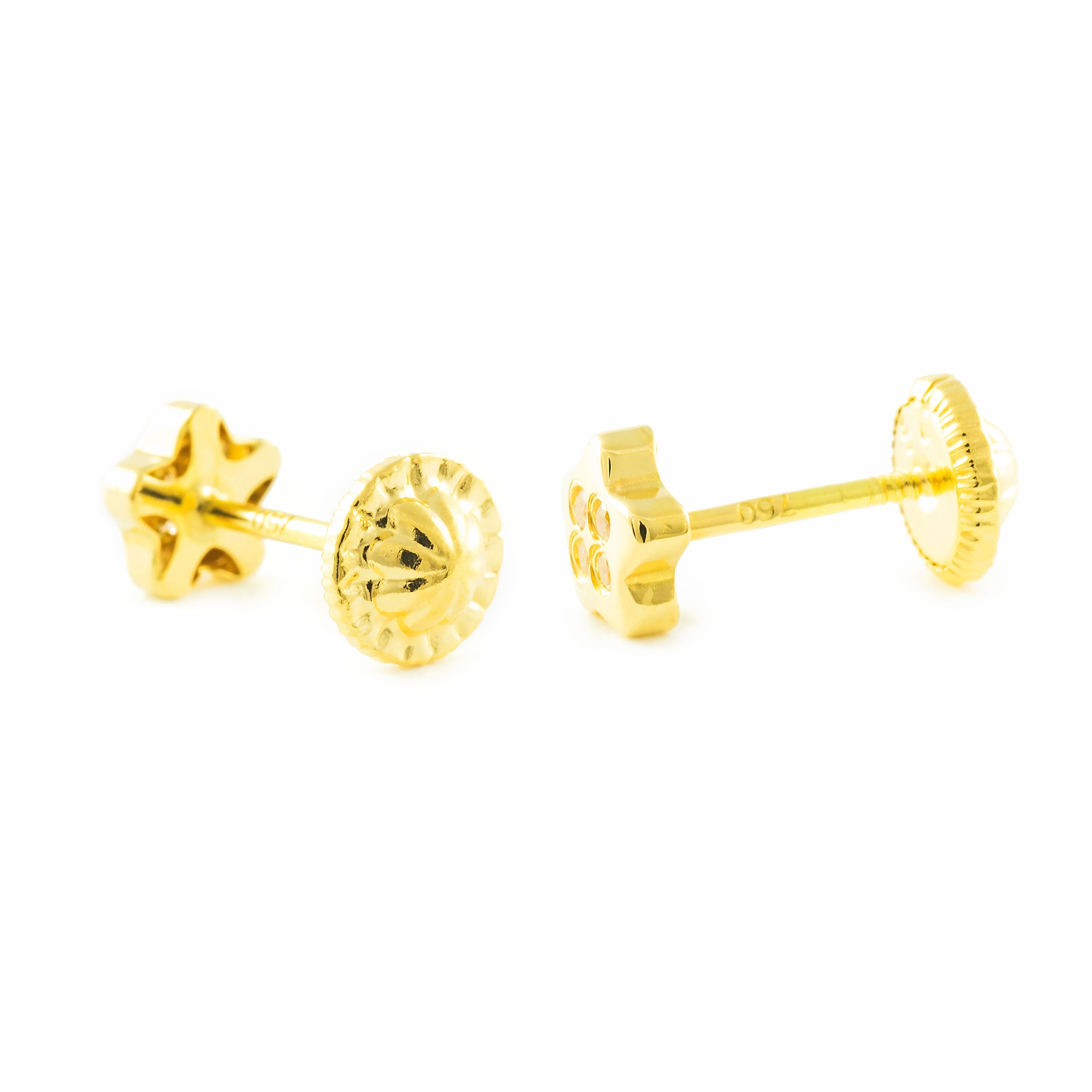 Pendientes Bebe Oro amarillo Estrella con circonitas