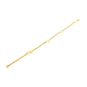 Pulsera Oro amarillo margaritas caladas con circonitas (9kts)