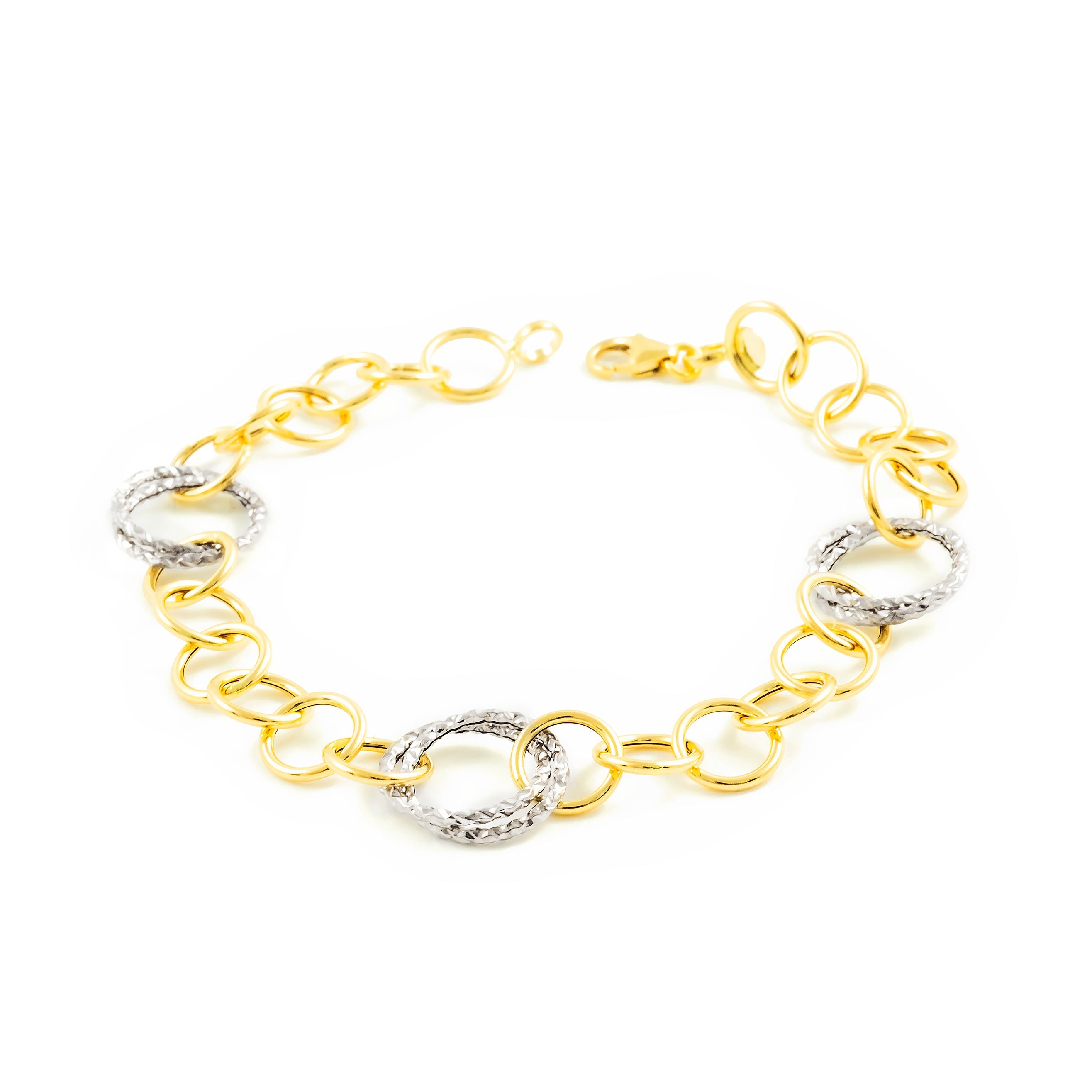 Women's 18K Two-Tone Gold Hollow Fantasy Bracelet 20 cm