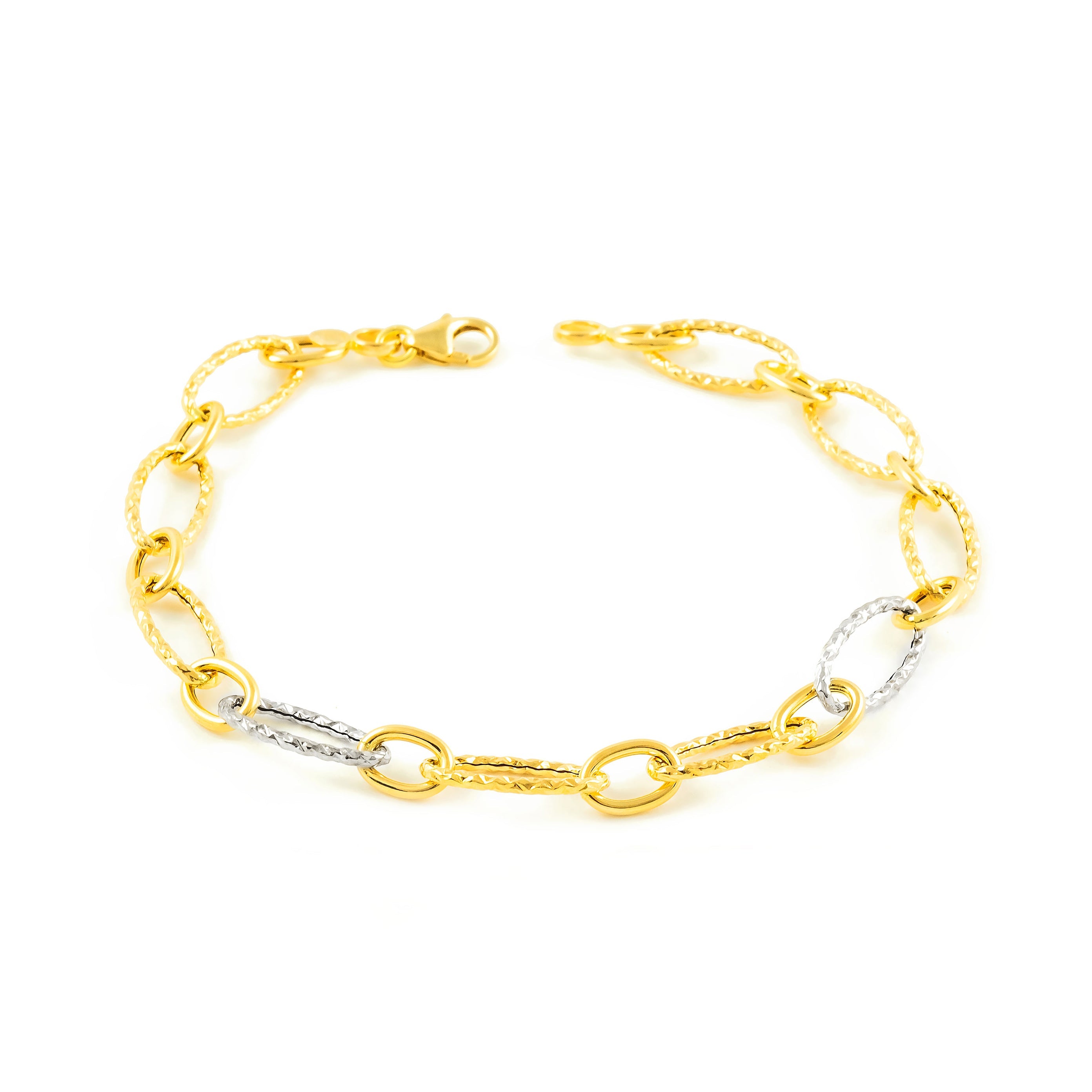 Women's 18K Two-Tone Gold Hollow Fantasy Bracelet 20 cm