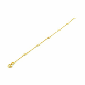 Pulsera oro amarillo margaritas caladas lisas en brillo