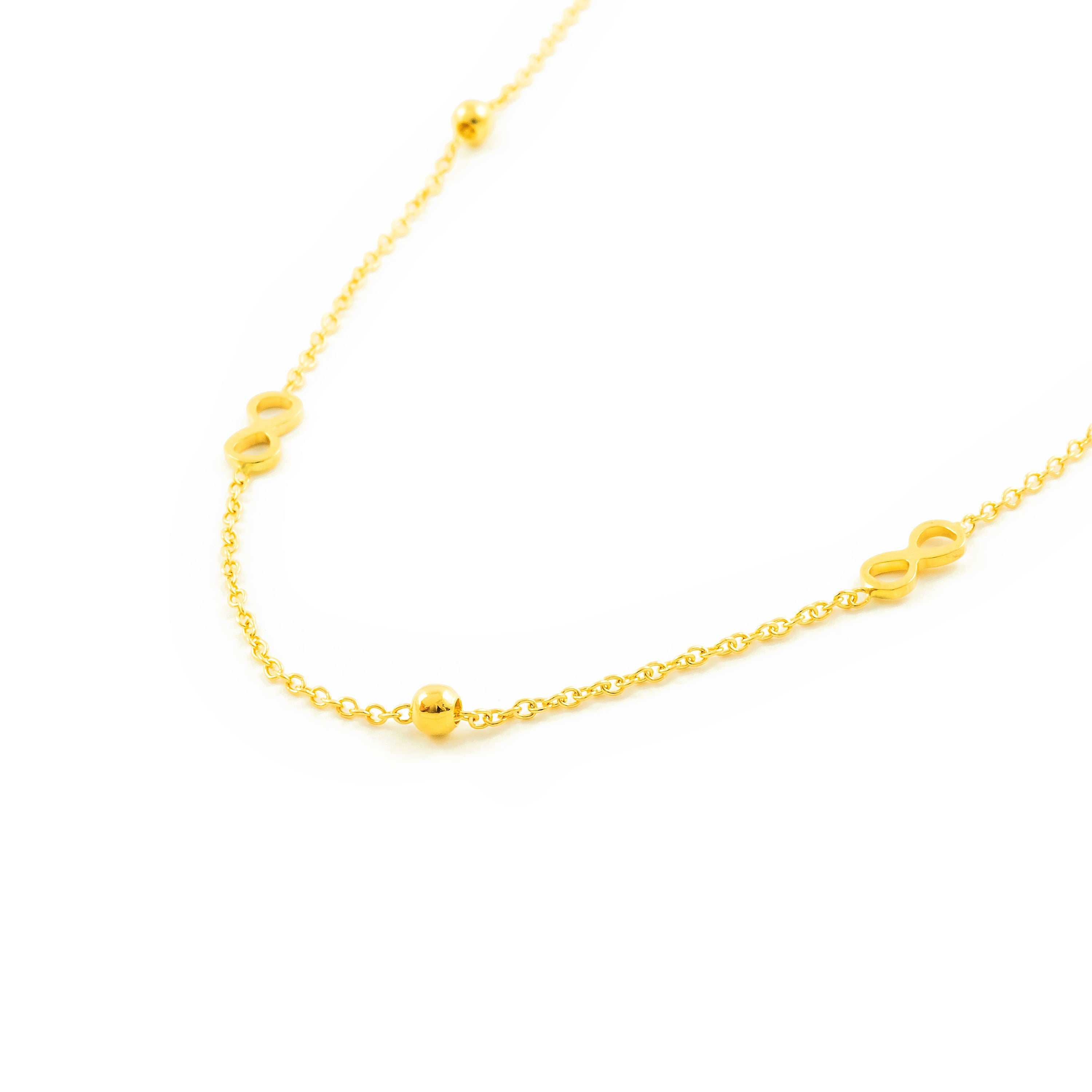 Women's Necklace 18K Yellow Gold Infinity Shine