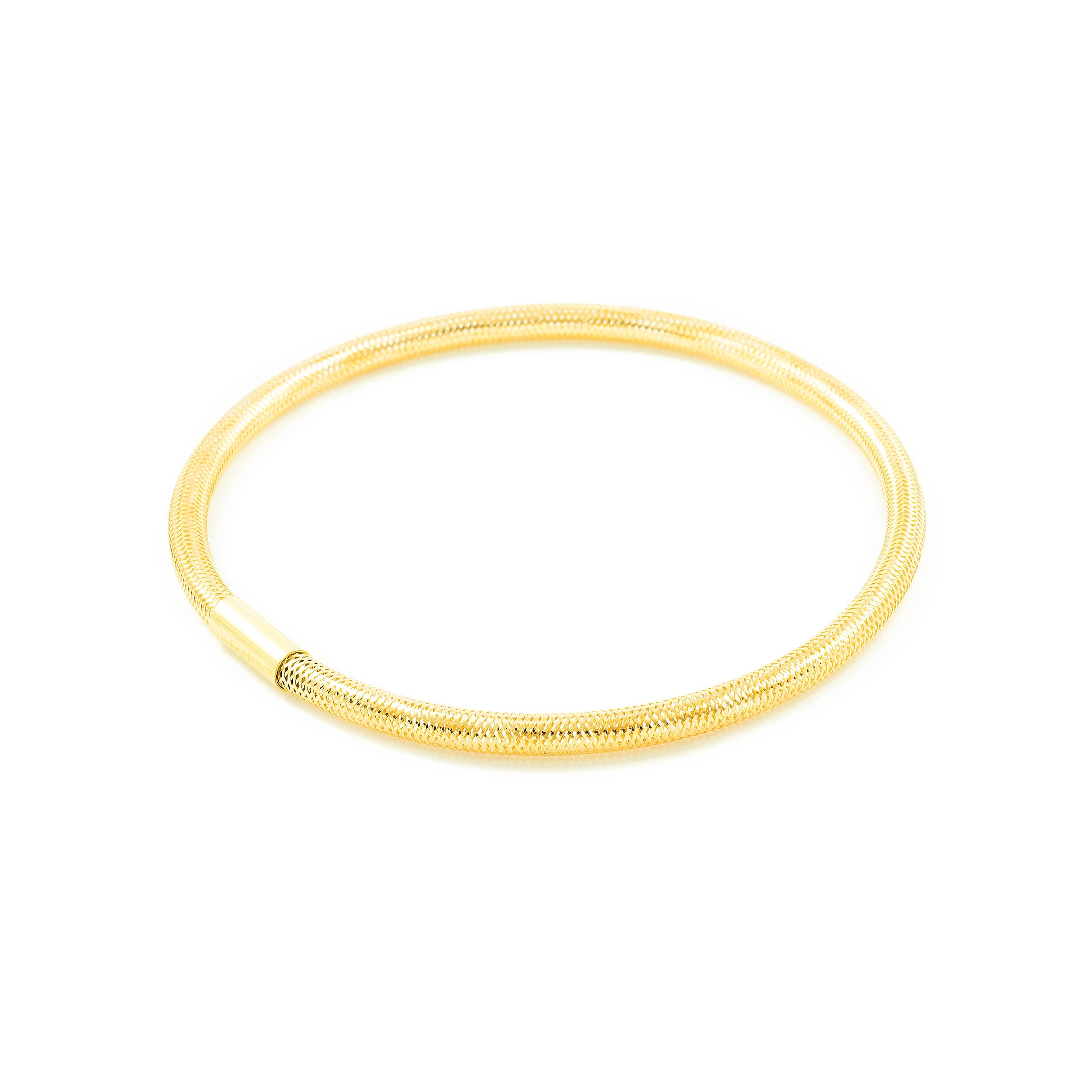 Women's Bracelet 18K Yellow Gold Flexible Shine 6 cm