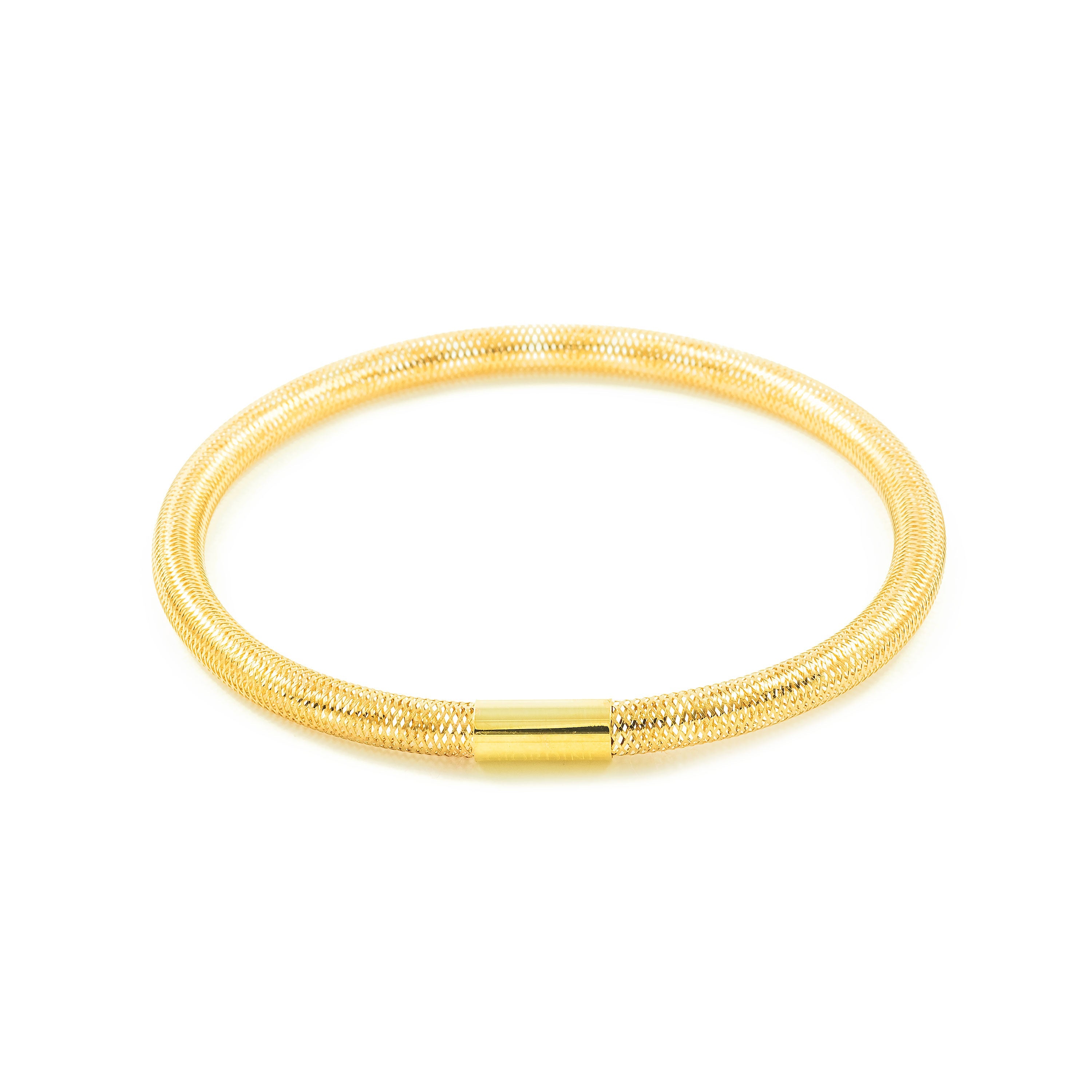 Women's Bracelet 18K Yellow Gold Flexible Shine 6 cm