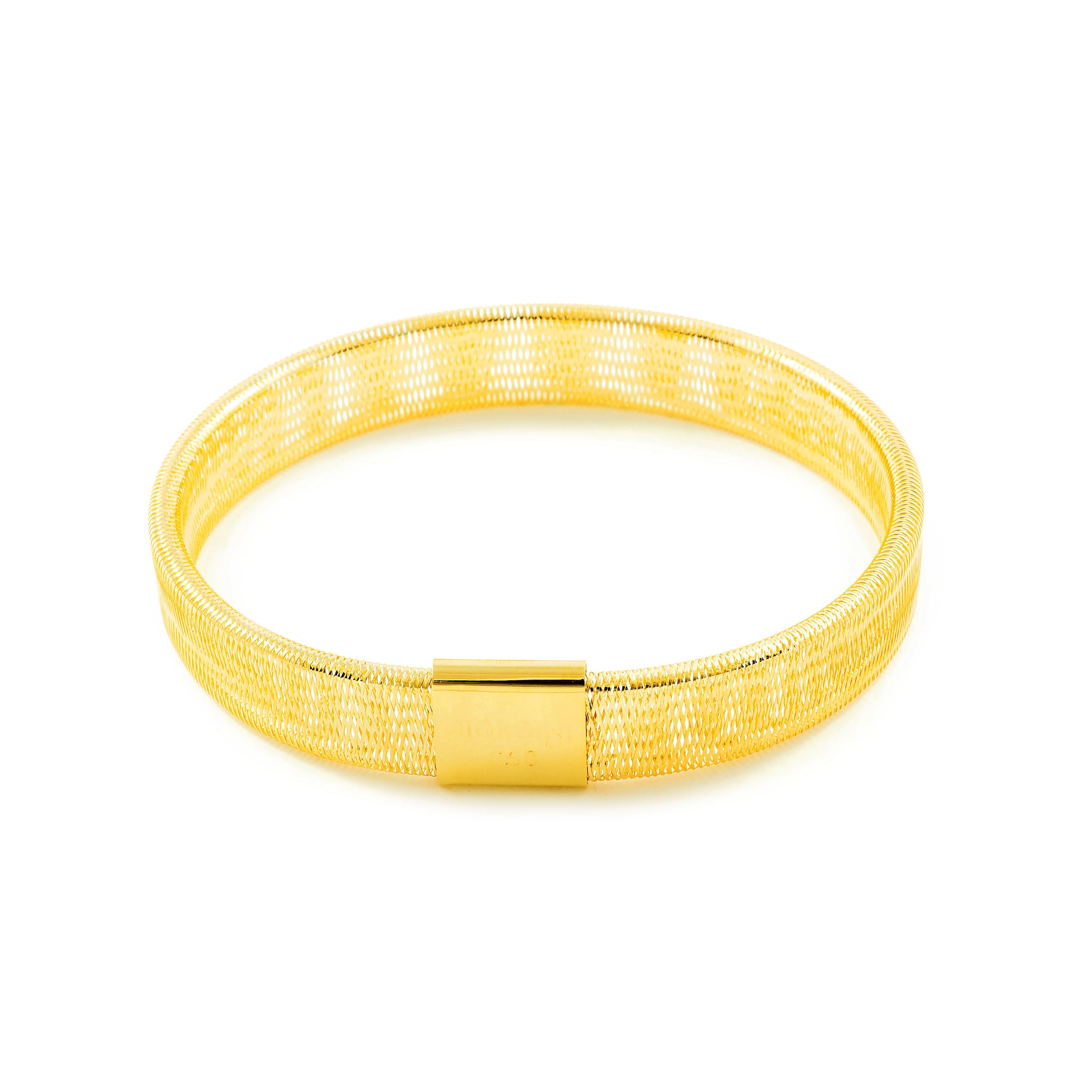 Women's Bracelet 18K Yellow Gold Flexible Shine 6 cm