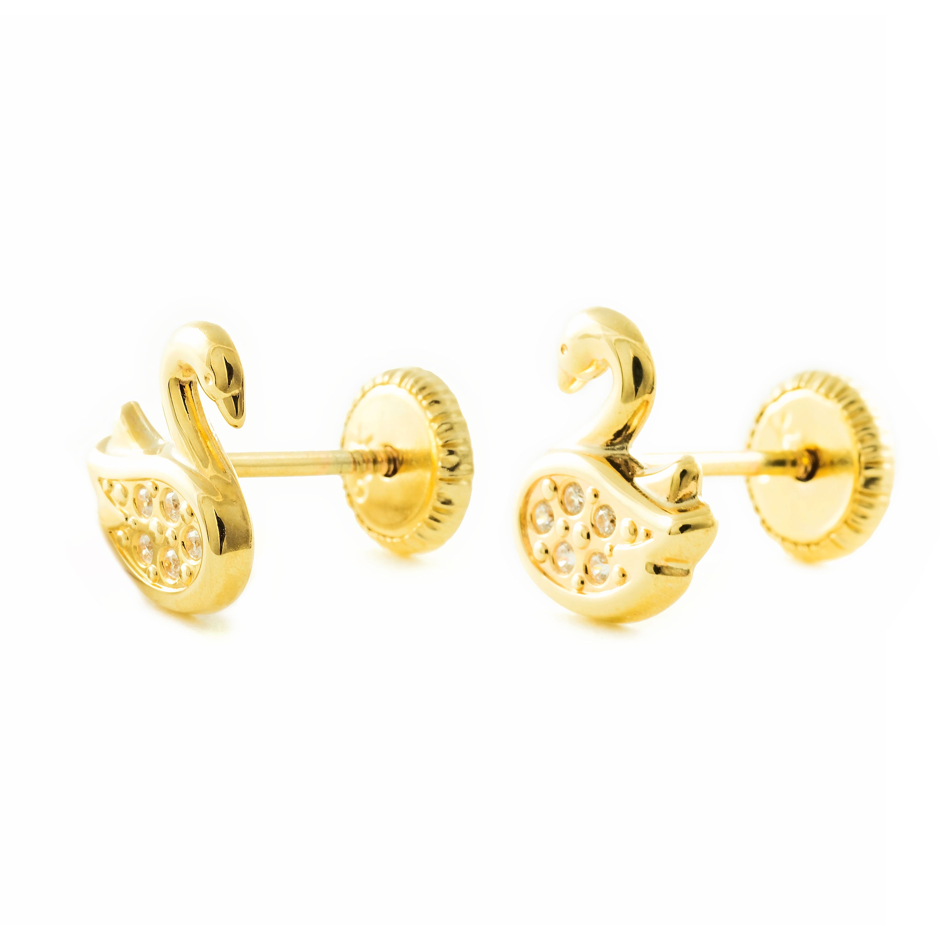 Pendientes Niña Oro 9k Flamenco Circonita