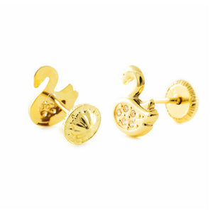 Pendientes Niña Oro 9k Flamenco Circonita