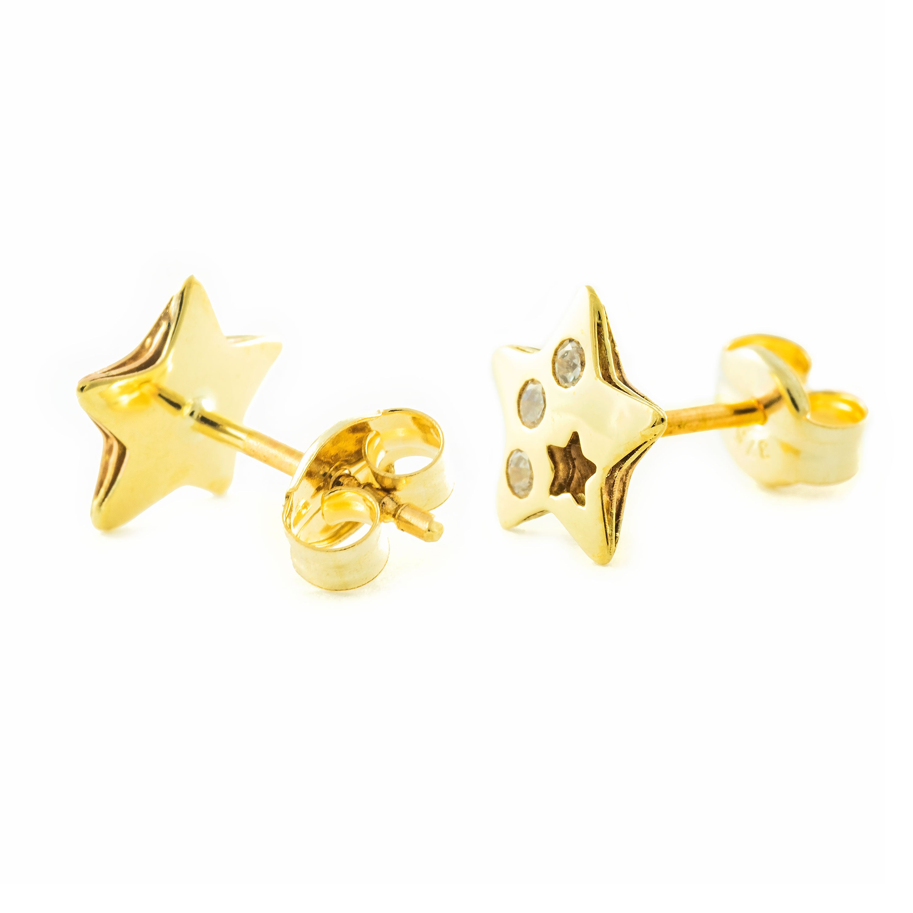 Pendientes Bebe/Niña Oro 9k Estrella Circonita