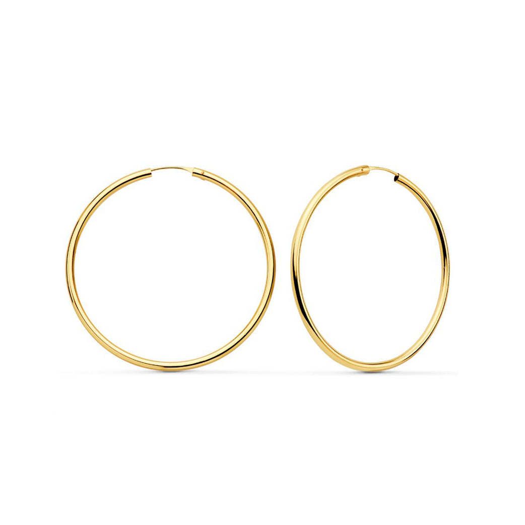 Pendientes Mujer Oro 18k Aros Flexibles 35x1,50 mm