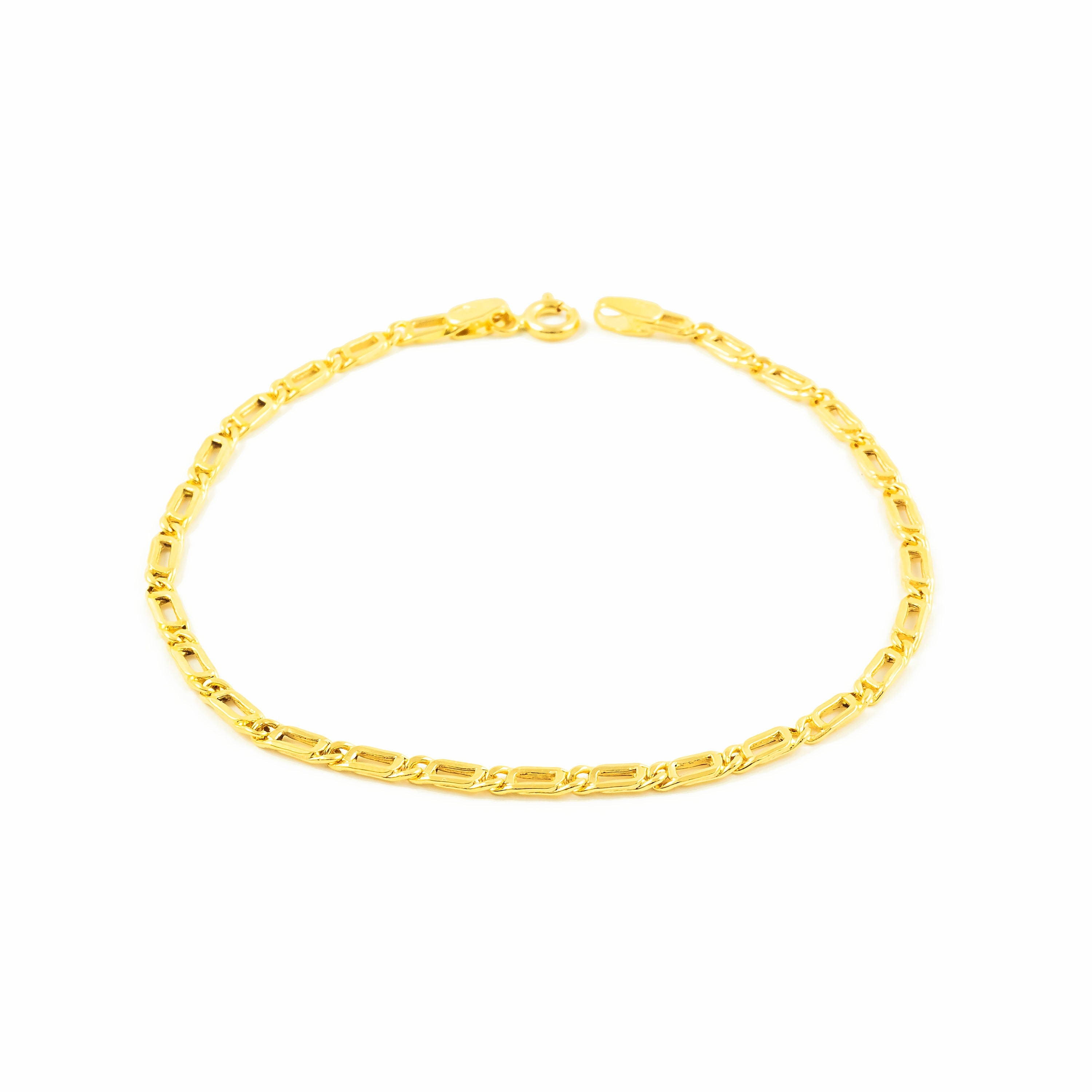 Women's 18K Yellow Gold Shiny Bird's Eye Bracelet 19 cm