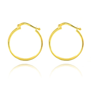 Pendientes Mujer Oro Bicolor 18k Aros Texturado 19x3 mm