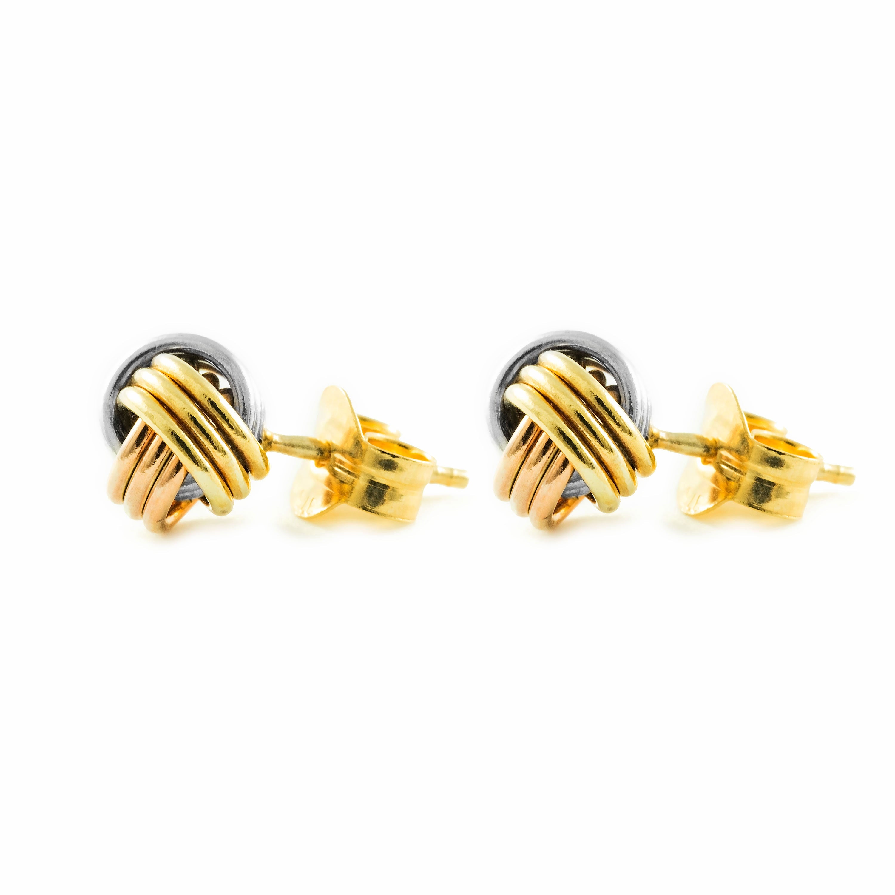 Pendientes Mujer Oro Tricolor 18k Nudo