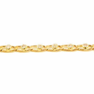 Pulsera Oro Amarillo chatón 3 mm circonitas (9kts)