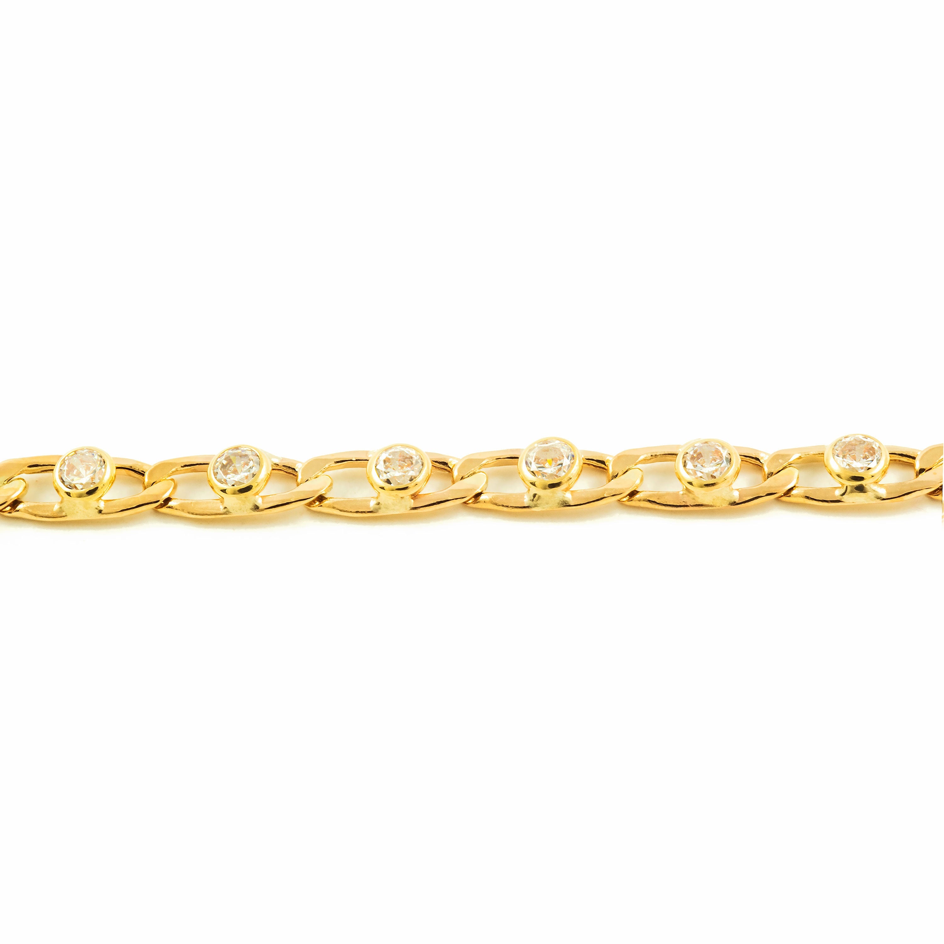 Pulsera Oro Amarillo chatón 3 mm circonitas (9kts)