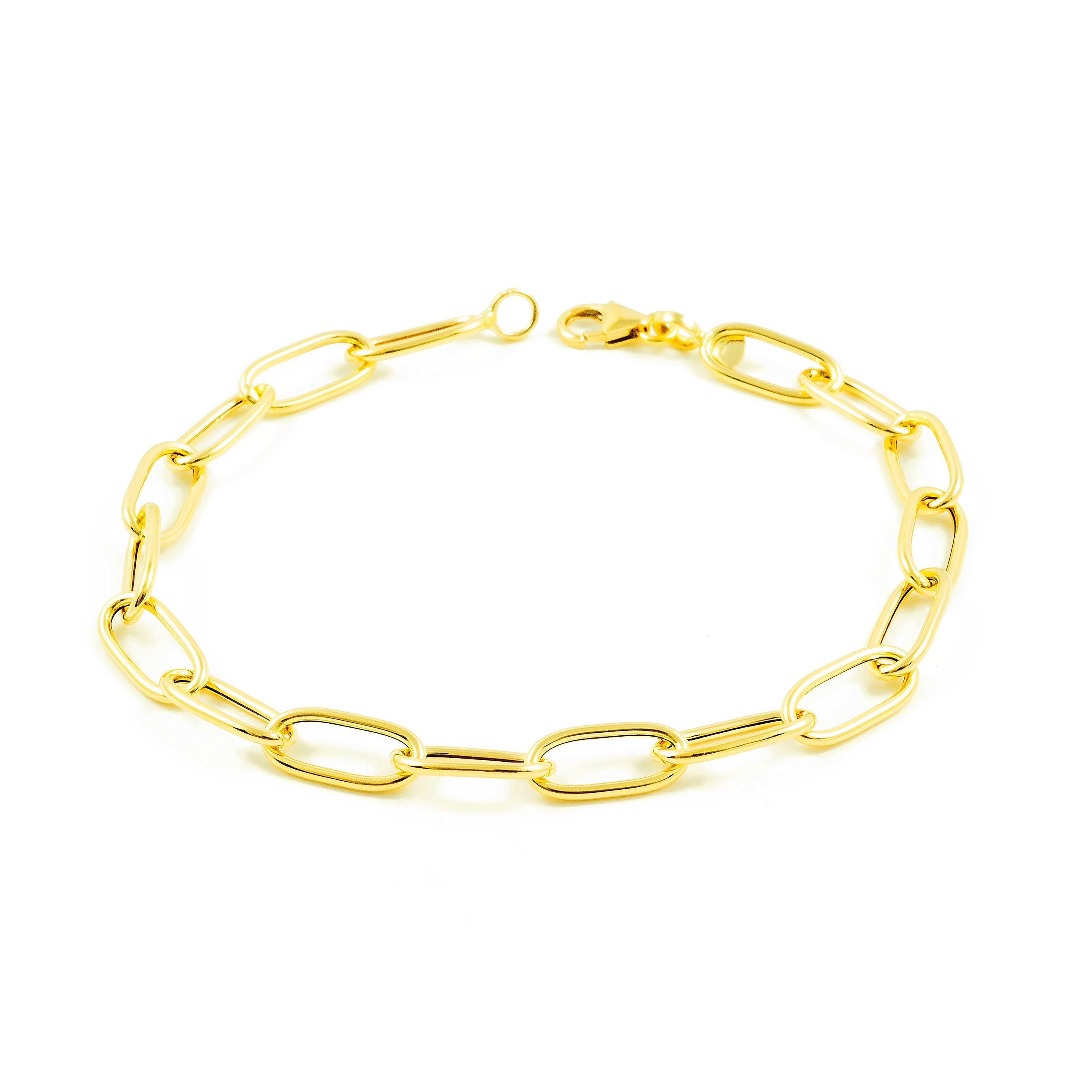 Women's 18K Yellow Gold Hollow Fantasy Bracelet 20 cm