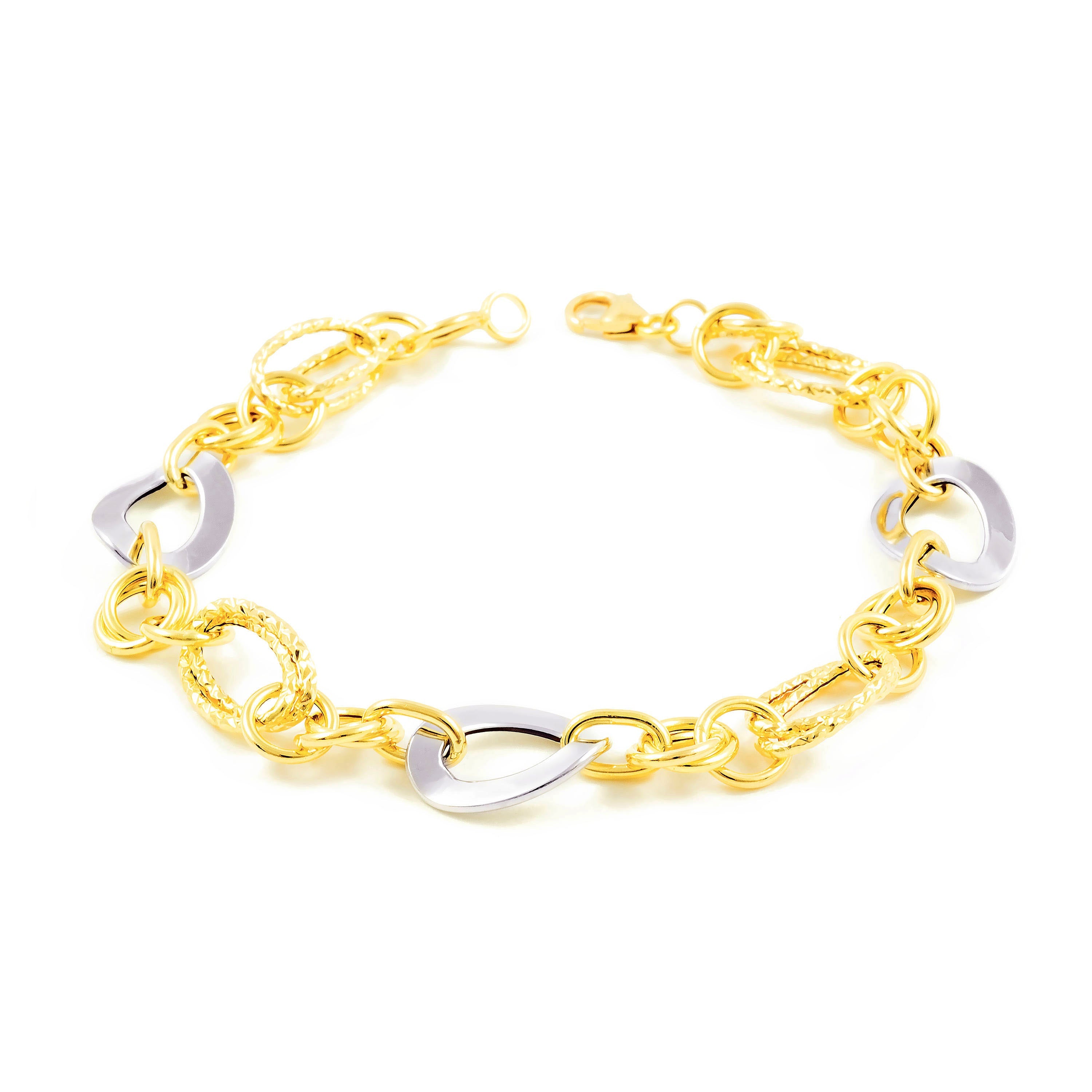 Women's 18K Two-Tone Gold Hollow Fantasy Bracelet 20 cm