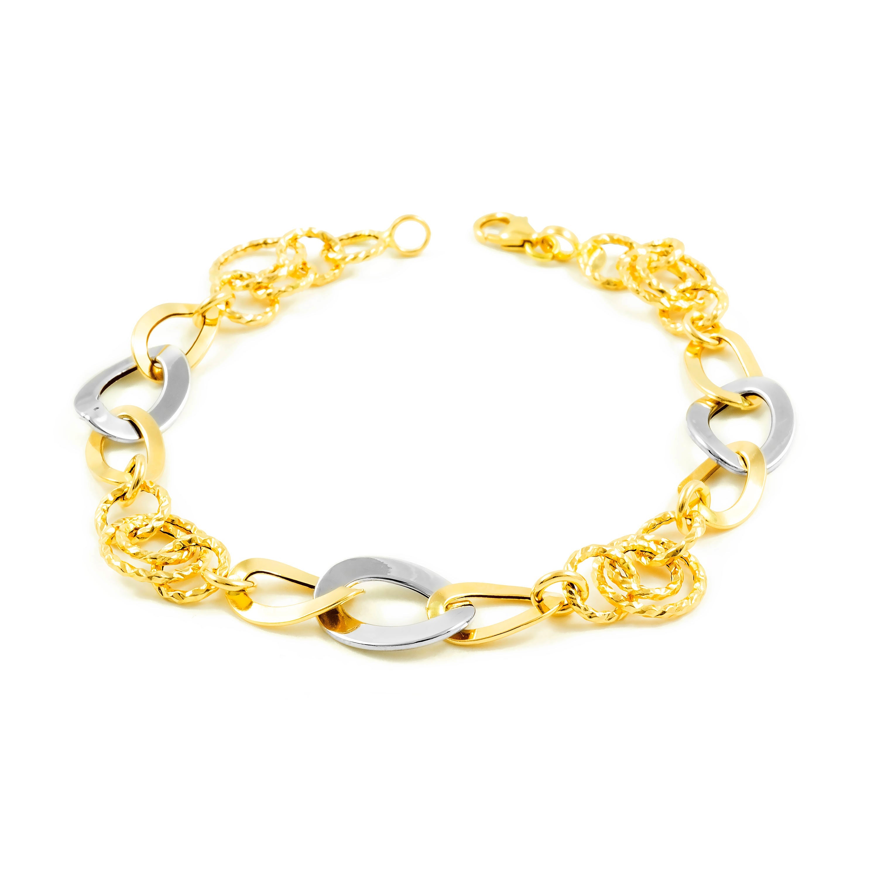Women's 18K Two-Tone Gold Hollow Fantasy Bracelet 20 cm