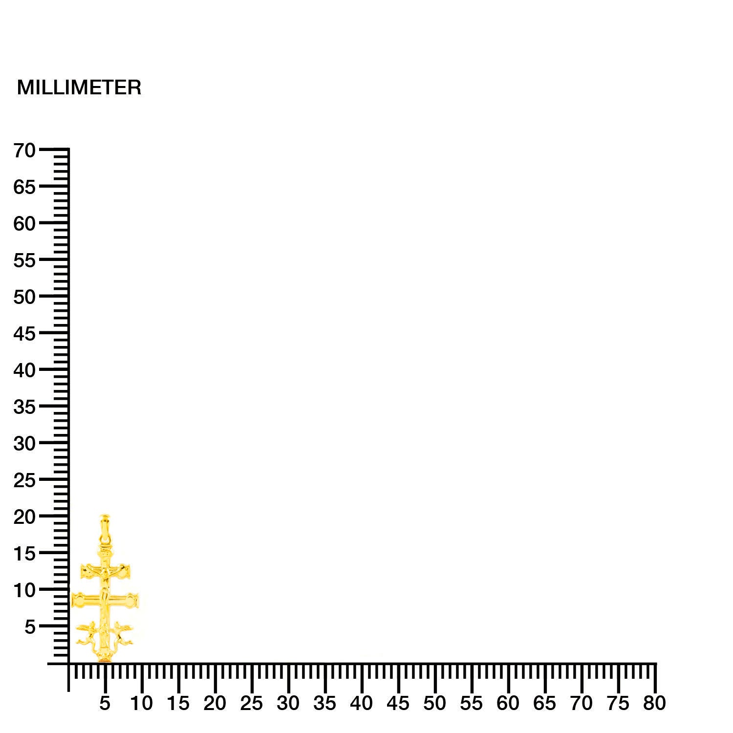 Cruz Oro lisa rectangular