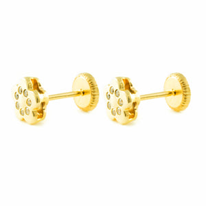 Pendientes Bebe/Niña Oro 9k Flor Circonita