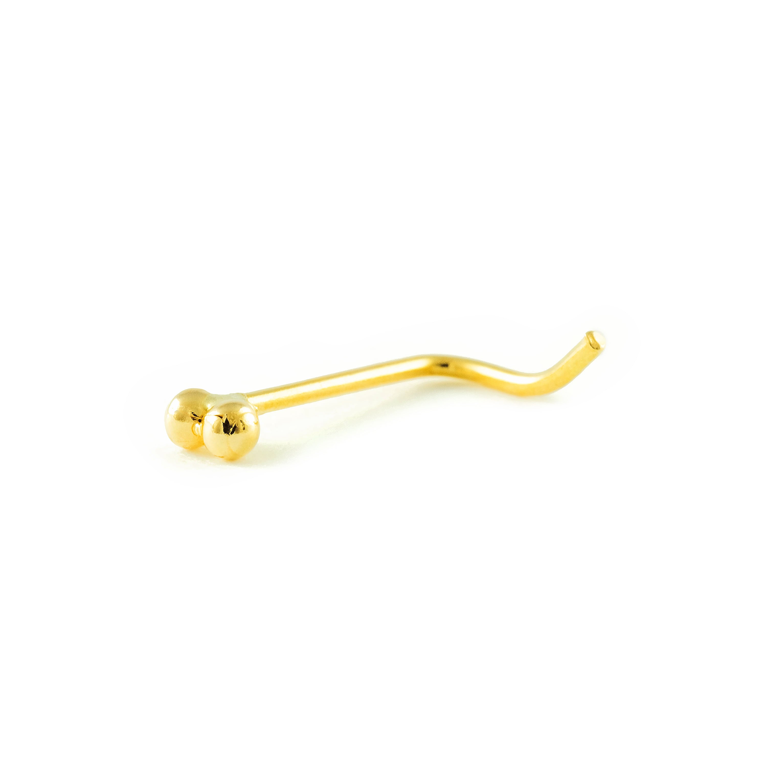 Piercing Oro Amarillo 18K Nariz Bolas Brillo